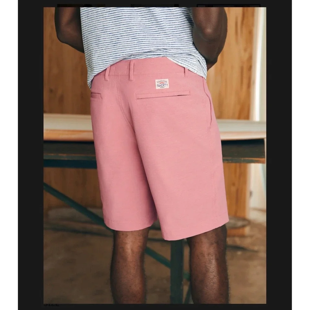 FAHERTY All Day Shorts Size 30 Faded Flag Pink NEW Casual Preppy Coastal Spring
